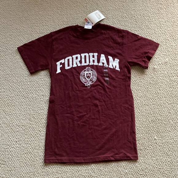 NEW Champion Fordham University T-Shirt Maroon Unisex Size Small 100% Cotton NWT - Picture 1 of 10